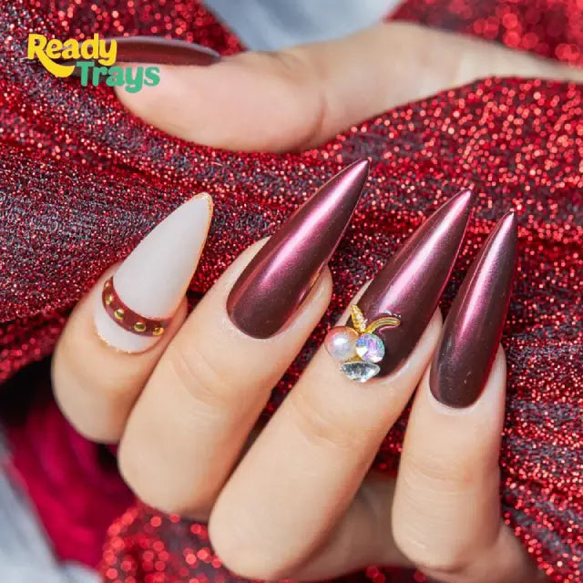 Red Chrome Mirror Effect Nail Powder – Mirror Pigment Nail Glitter for Manicure