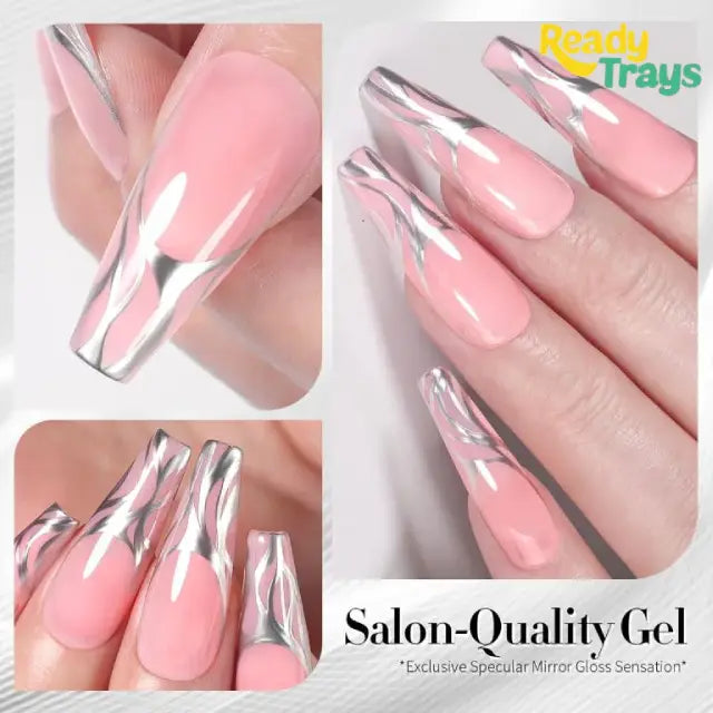 Born Pretty Metallic Painting Gel Silver Nail Polish | 3D Mirror Effect Metal Gel | Glossy Soak Off Nail Art Gel | DIY Drawing Polish | UV LED Compatible | 5ml Vanish