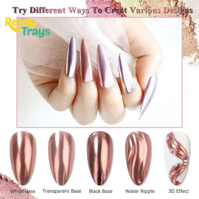 Rose Pink Chrome Nail Powder | Metallic Mirror Effect for Gel Nails | Born Pretty Nichole Diary | 0.3g