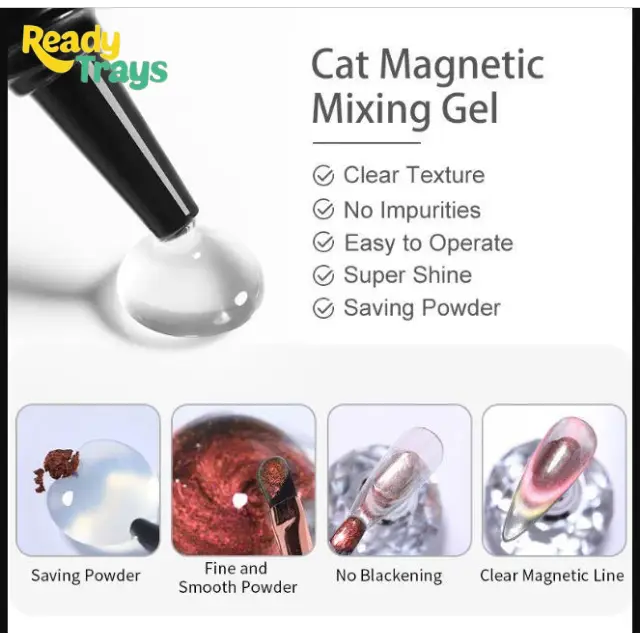 NICOLE DIARY Cat Eye Nail Powder with Magnetic Mixing Gel