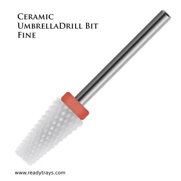 Umbrella Ceramic Nail Drill Bit – 3/32" Shank (Ceramic, Fine/Medium Grit) – Fast Removal of Acrylic or Hard Gel for Manicure & Pedicure | Ideal for Professionals & Beginners