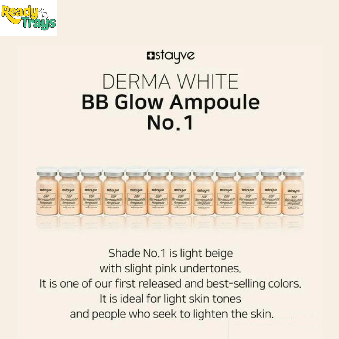 Stayve BB Glow Ampoule NO.1 Foundation is Light Beige- Complete Kit Permanent makeup