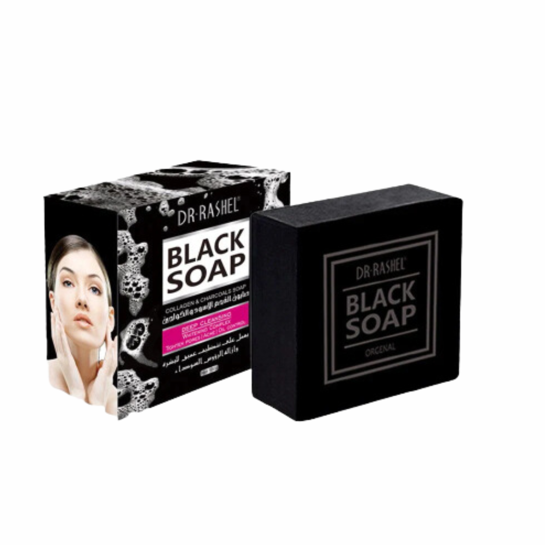 Dr Rashel Black Soap Collagen & Charcoal 100 GM