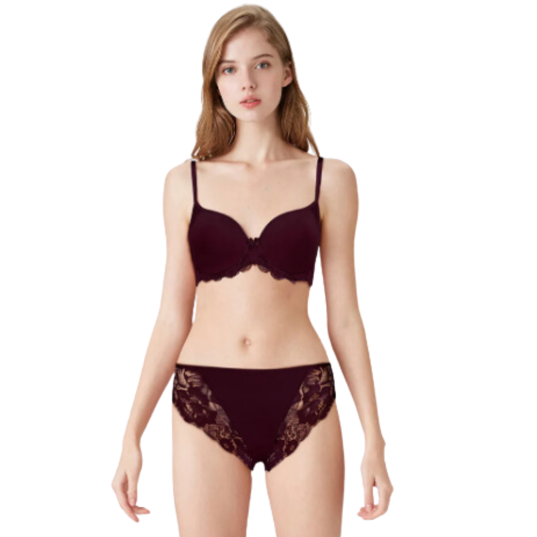 BLS Bra Burgundy Celine Wired And Light Padded