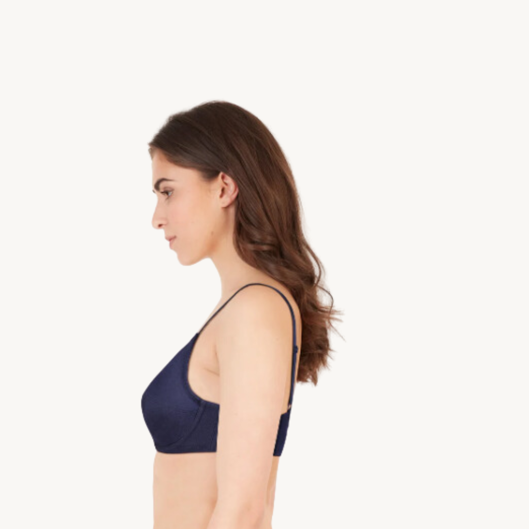 BLS Bra Navy Blue Cora Non Wired And Non Padded Cotton