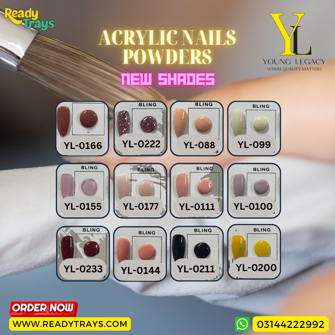 Acrylic Powder Complete Color Range - 100G Pouches USA