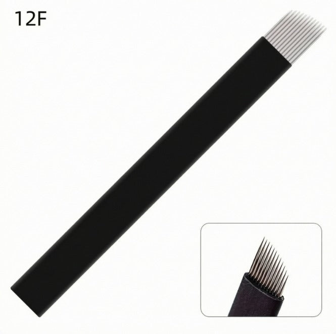 12F Microblading Blade – 0.2mm Fine Flexible Needle for Eyebrow Tattoo & PMU
