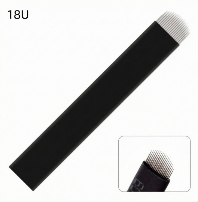 Microblading Blades – 12F, 14F, 12U, 14U, 18U, 21U Configurations | Sterile Fine & Curved Needles for PMU & Eyebrow Tattoo