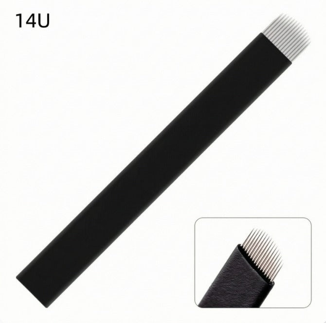 14U Microblading Blade – 0.18mm Ultra-Fine Curved Needle for Eyebrow Tattoo & PMU