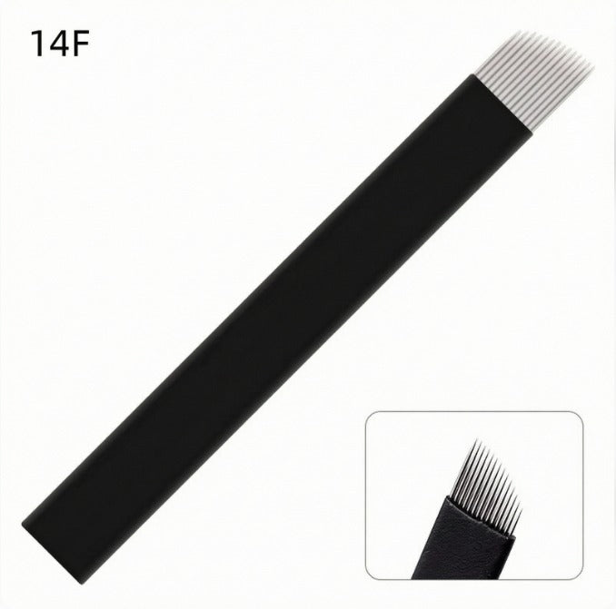 14F Microblading Blade – 0.18mm Ultra-Fine Needle for Eyebrow Tattoo & PMU