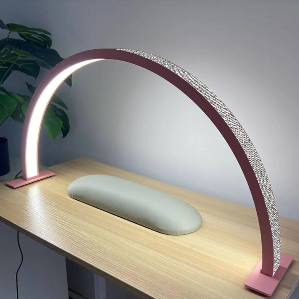 25W Half Moon LED Table Lamp – Nail Art Light Lamp for In-Home Manicures and Salon Use