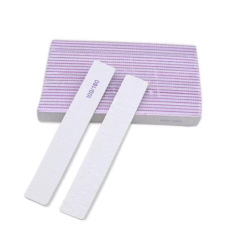 Professional Nail File Set – 5-Piece 100/180 Grit Nail Files | Straight, Half Moon, Banana & Tapered Shapes for Acrylic, Gel & Natural Nails