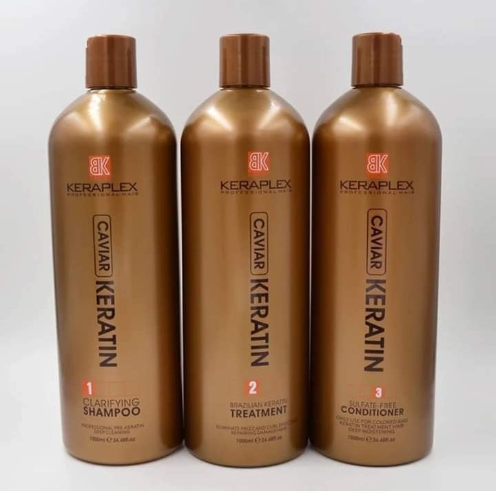 Caviar keratin hair treatment, Shampoo and Conditioner 1000ml per bottle