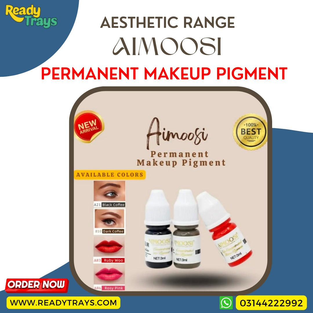 Aimoosi Professional Pigment Collection 3ml β Microneedling & Microblade Tattoo Inks for Permanent Makeup, Lips, Brows & Eyeliner