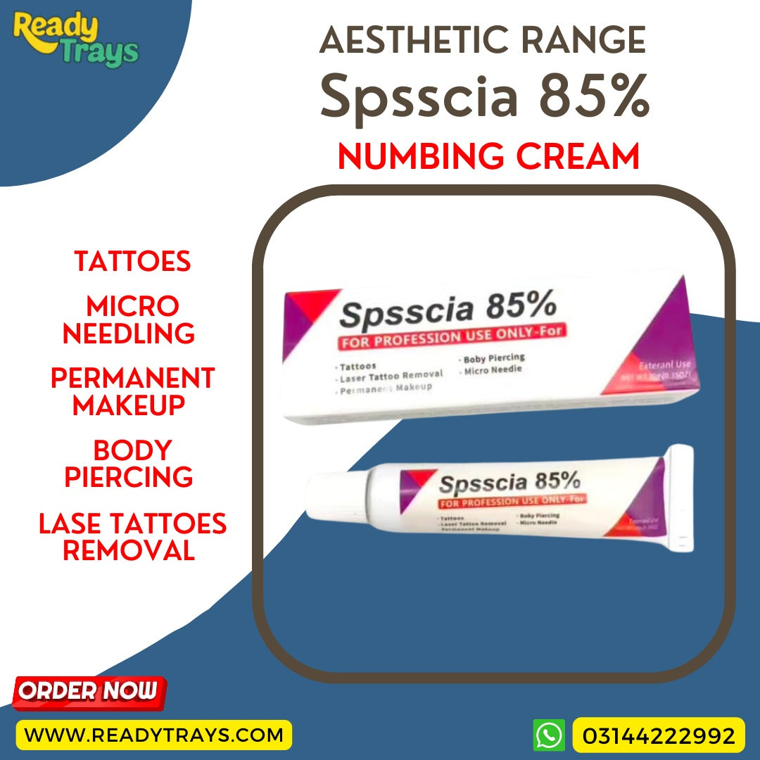 Spsscia numbing cream 85% Dermsthetics for tattoos, micro needling, laser tattoo removal , permanent makeup & body piercing