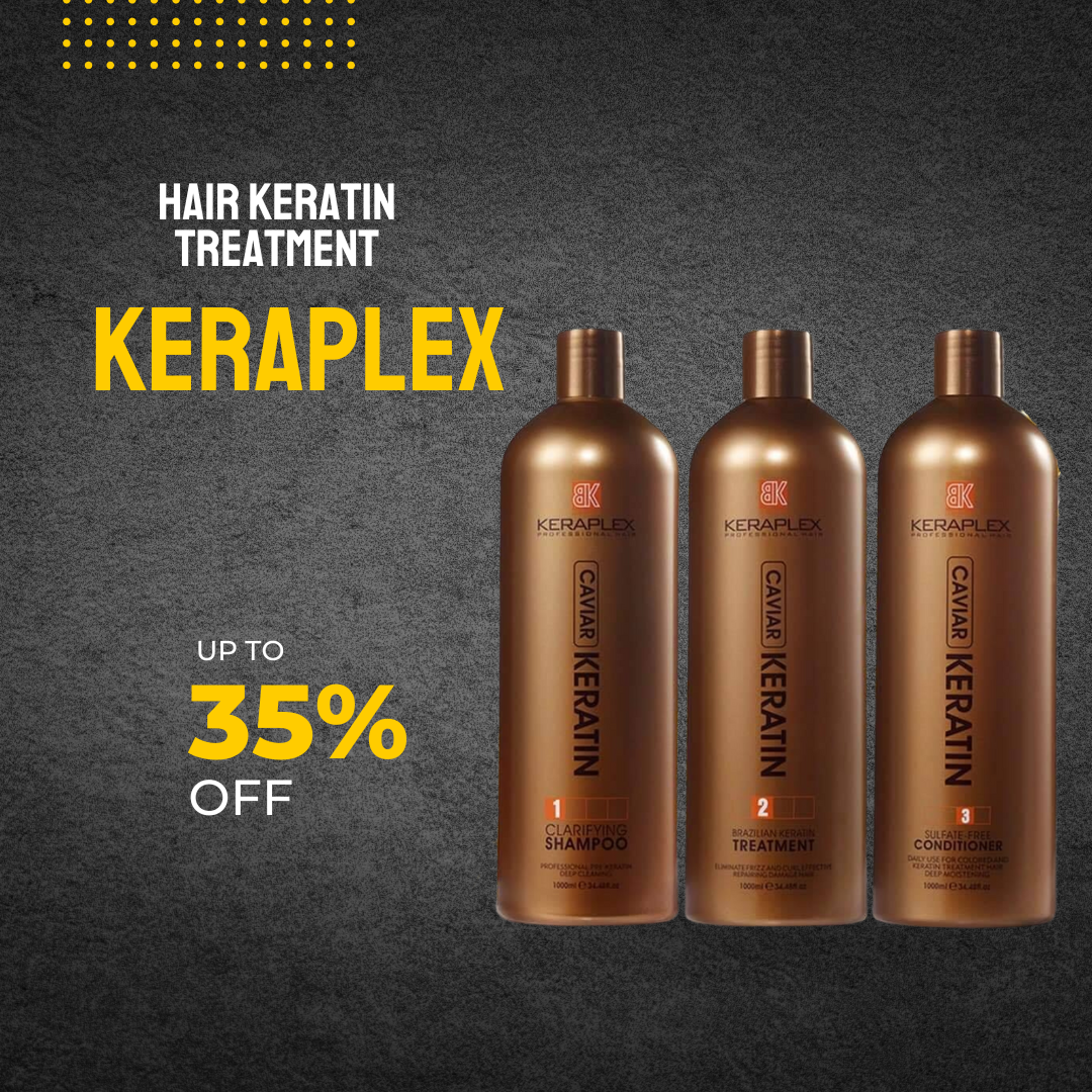 Caviar keratin hair treatment, Shampoo and Conditioner 1000ml per bottle