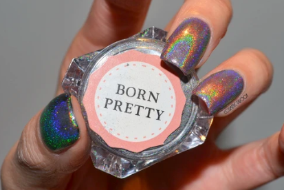 Pack of 10 Born Pretty Holographic, glitter and powder Colors