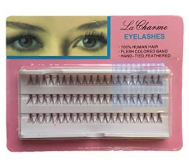 Eyelashes Hand tied, feathered 12 mm