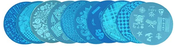 Nail stamping Plate round shape 1 pc