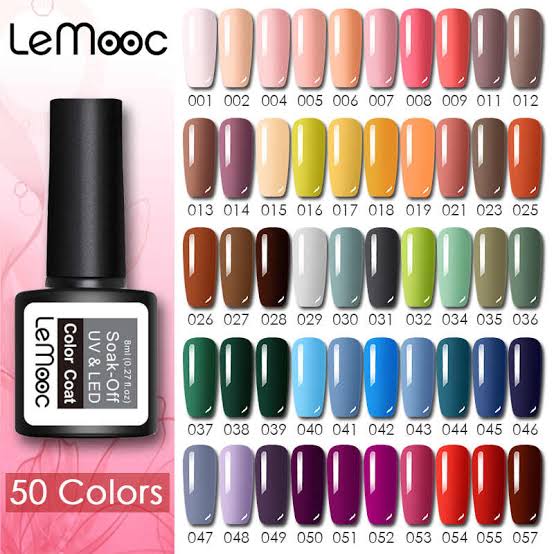 Pack Of 50 LEMOOC Soak Off UV Gel Nail Gel Polish 8ml