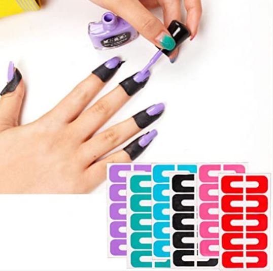 Nail Protector U-Shaped Stickers Nail Polish Glue Overflow Preventing Tool - Random Color