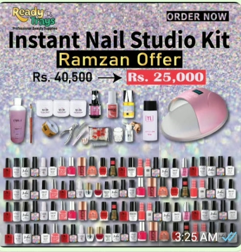 Instant Nail Studio Kit with 100 UV Gel colors