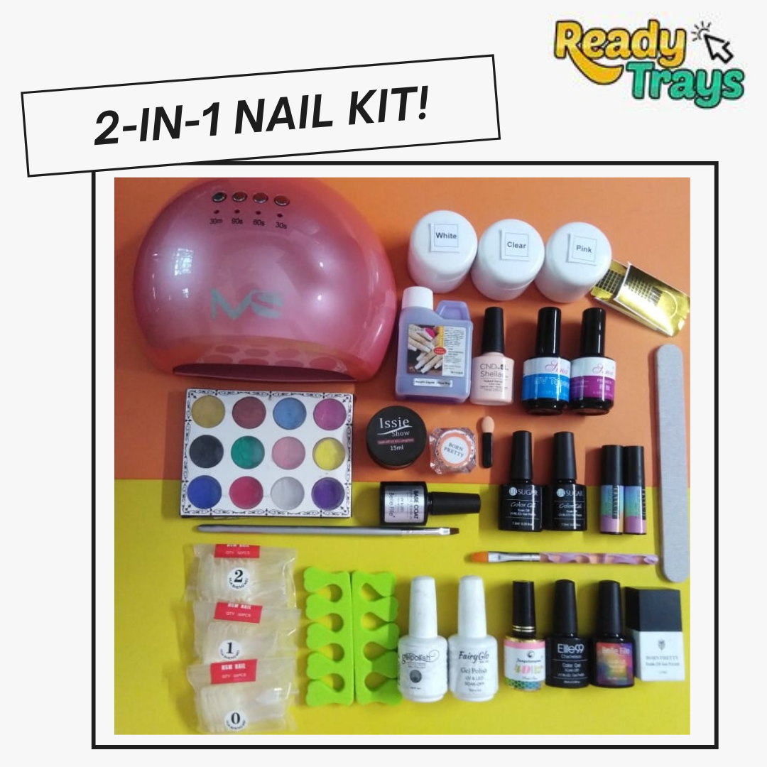 2-in-1 Acrylics and Gel colors Kit with Melody Susie UV Lamp