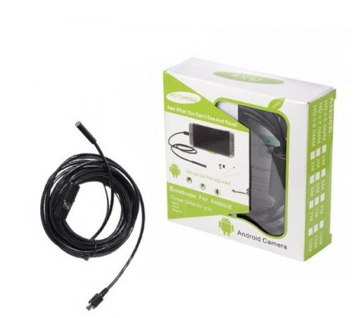 Wire Camera Android Endoscope 6 LED 7mm Lens Inspection Borescope - Black