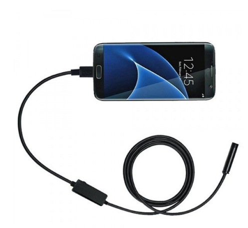 Wire Camera Android Endoscope 6 LED 7mm Lens Inspection Borescope - Black