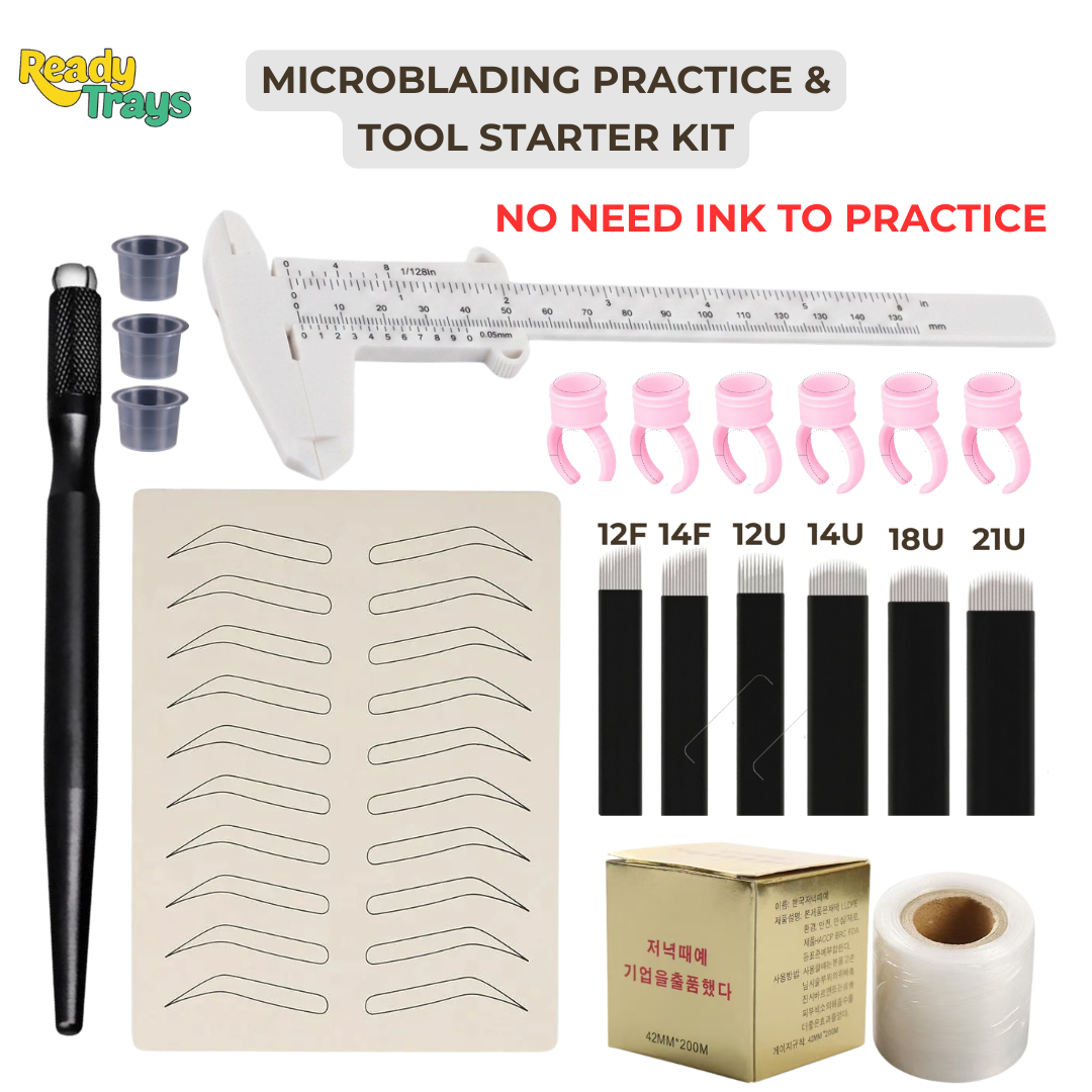 Professional Microblading Practice & Tool Starter Kit (No Ink Required)