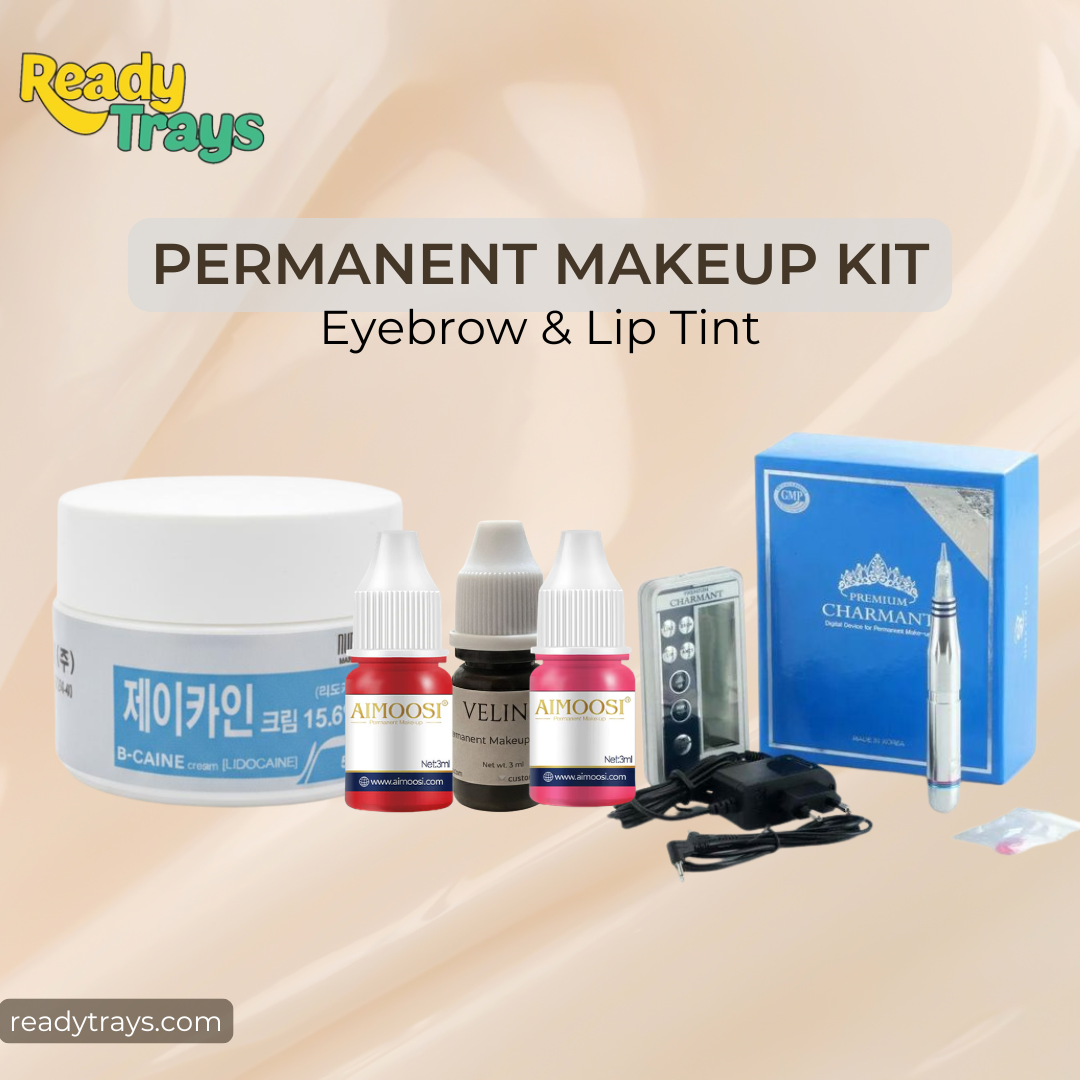 Charmant Premium PMU Machine Bundle – 2 Aimoosi Lip Colors + Veline Brow Pigment + Bacine 50g Numbing Cream
