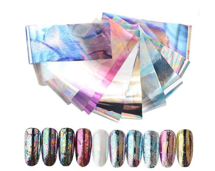 12Pcs Rainbow Nail Foils NA-301