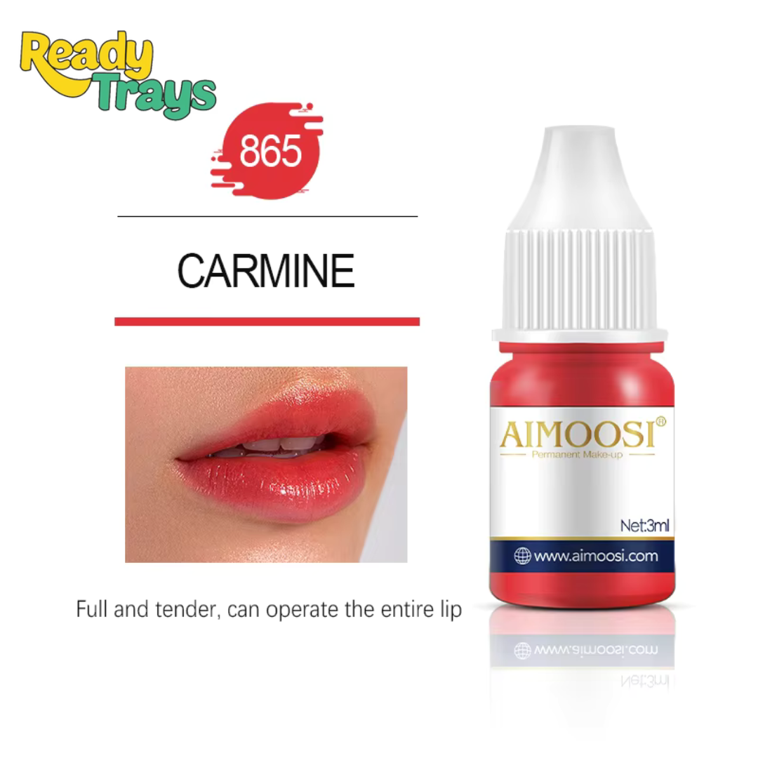 Aimoosi Carmine Pigment 3ml – Microneedling & Microblade Tattoo Ink for Permanent Makeup, Lip Blush & PMU Coloring