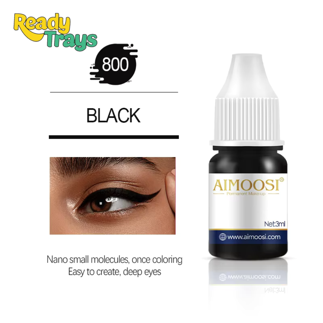 Aimoosi Black Pigment 3ml – Microneedling & Microblade Tattoo Ink for Permanent Makeup, Eyeliner & Brow Definition