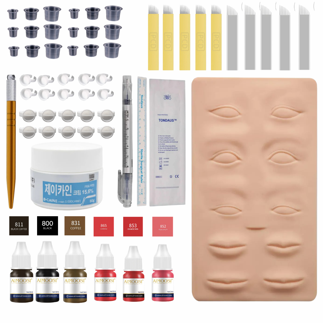Brow & Lip PMU Training Kit – Microblading Pen + 6 Premium Pigments (Complete Starter Set)