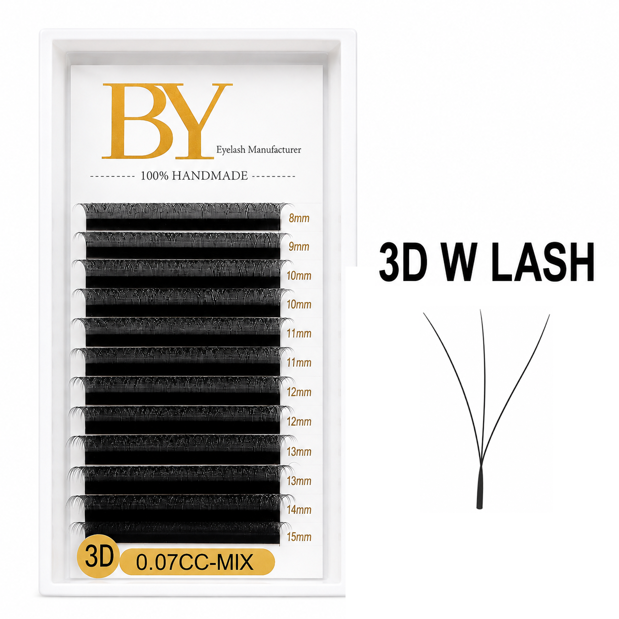 3D W Lash Extensions BY – 0.07 CC Mixed Tray | Pro Volume Fans