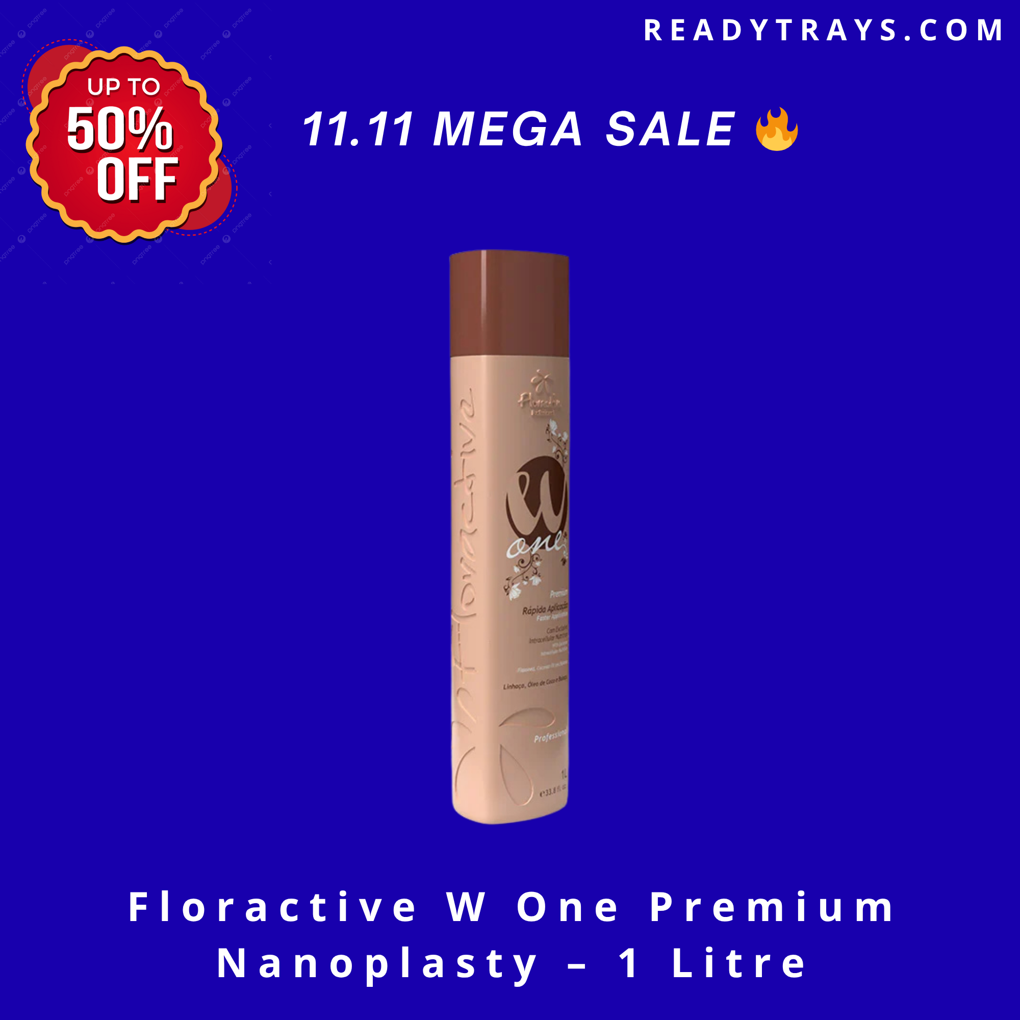 Floractive W One Premium Nanoplasty – 1 Litre | Organic Hair Straightening & Smoothing System