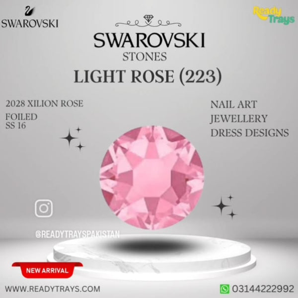 Light Rose #223 - 16ss/4mm Swarovski Flat Back Hotfix Crystals -  644558233666