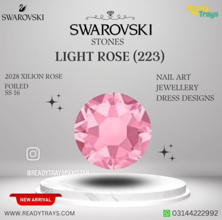 Swarovski Flat Back Stones For Nail Art - Light Rose (223)