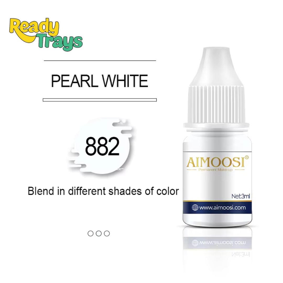 Aimoosi Pearl White Pigment 3ml – Microneedling & Microblade Tattoo Ink for Permanent Makeup, Brightening & Mixing Base