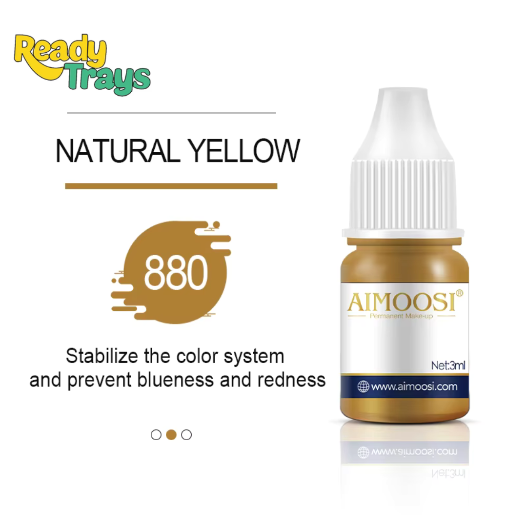 Aimoosi Nature Yellow Pigment 3ml – Microneedling & Microblade Tattoo Ink for Permanent Makeup, Color Correction & Mixing