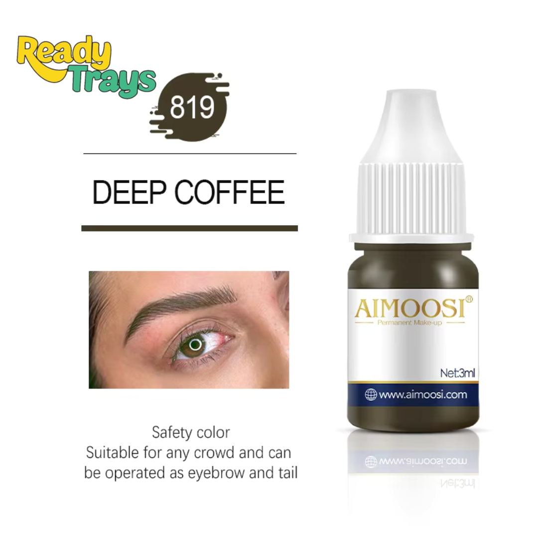 Aimoosi Deep Coffee Pigment 3ml – Microneedling & Microblade Tattoo Ink for Permanent Makeup, Dark Brow & Shading Color