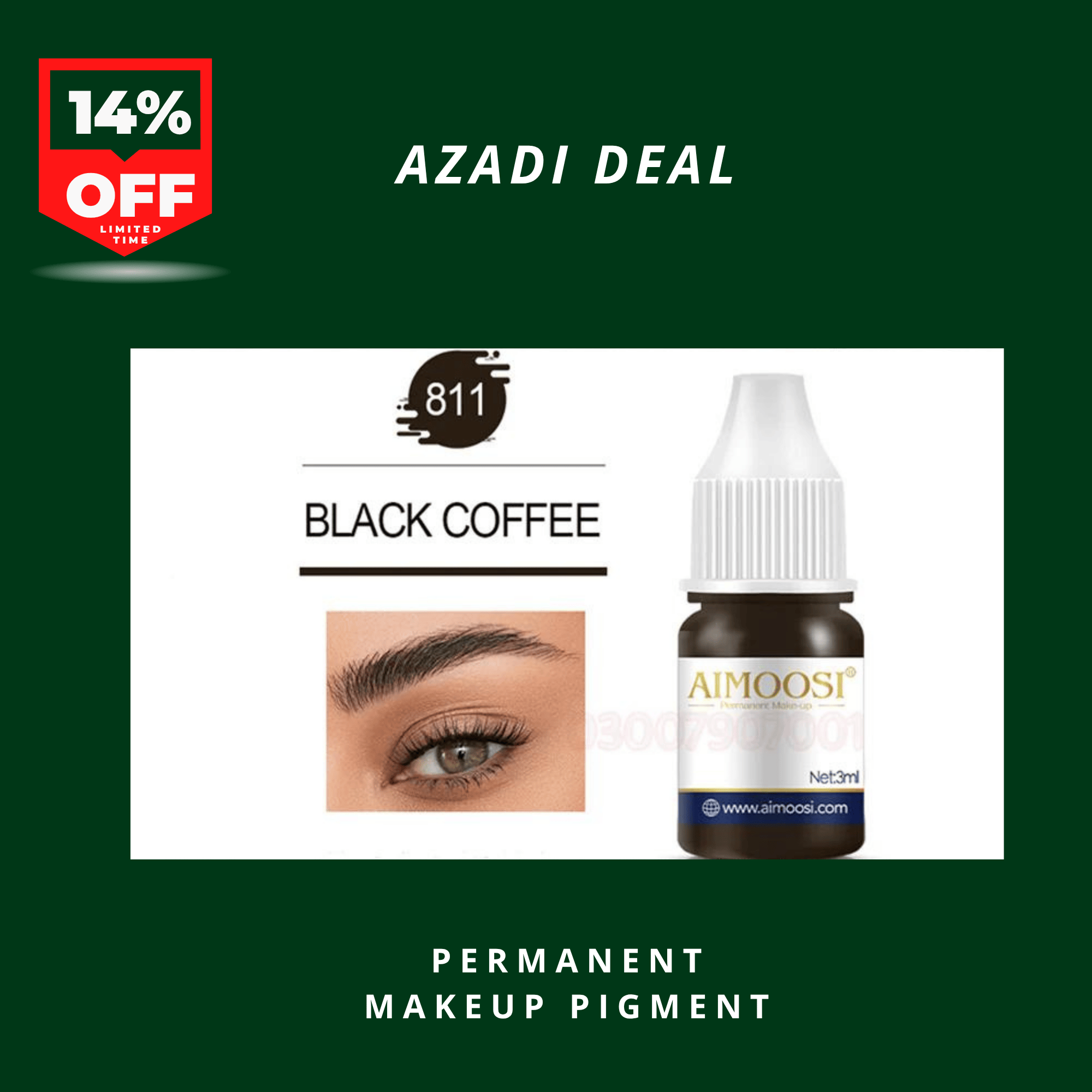 Aimoosi Black Coffee Pigment - Microblade Tattoo Ink For Permanent Makeup