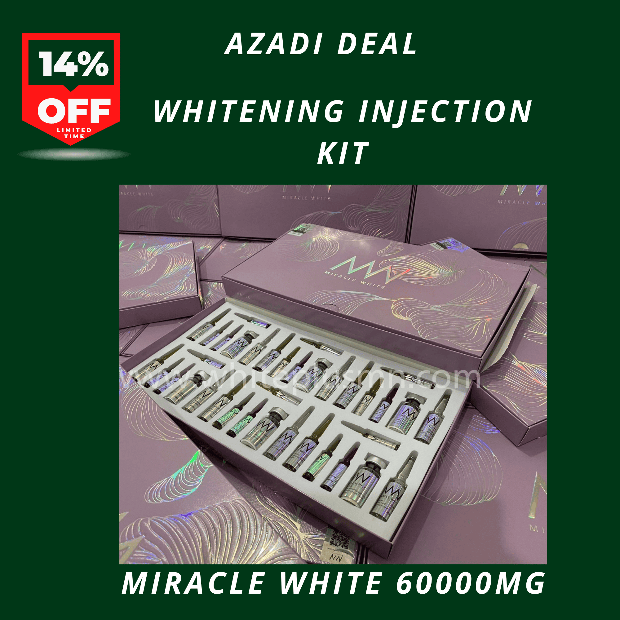 Miracle White 60000mg Skin Whitening Injection