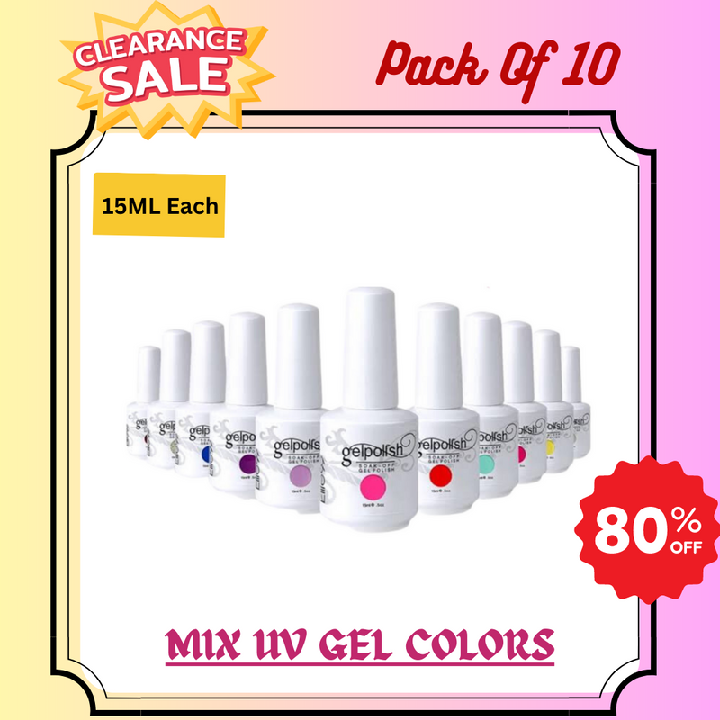 Mix UV Nail Gel Color 15ML - Pack Of 10