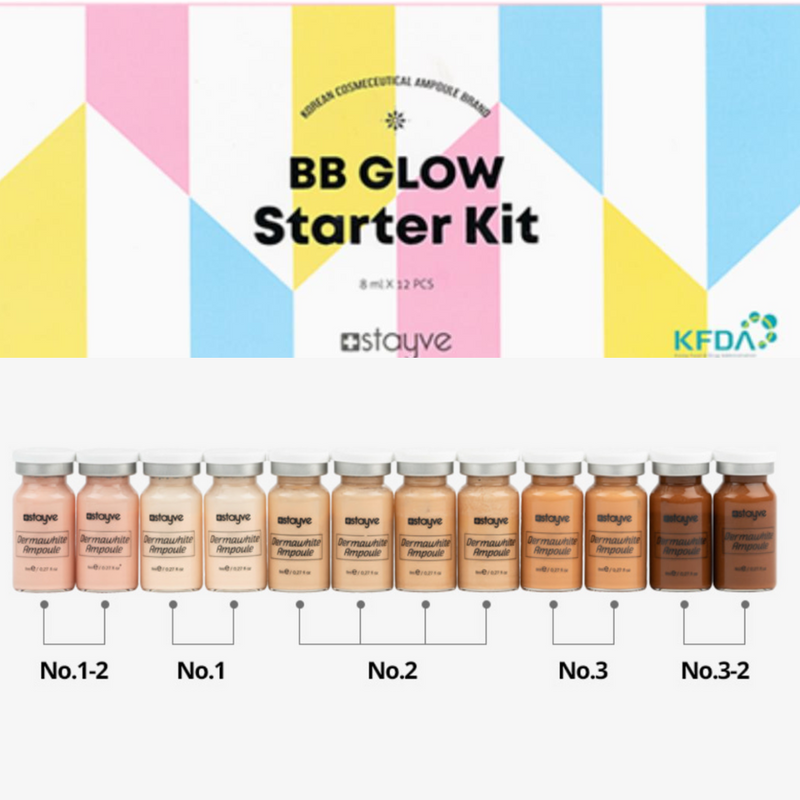 Stayve Dermawhite BB Glow Foundation Ampoule Range - Complete Kit