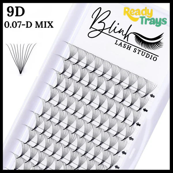 BLINK Eyelash Extensions Premade Fans CC/D Curl Volume Lashes 9D 0.07D 0.10CC
