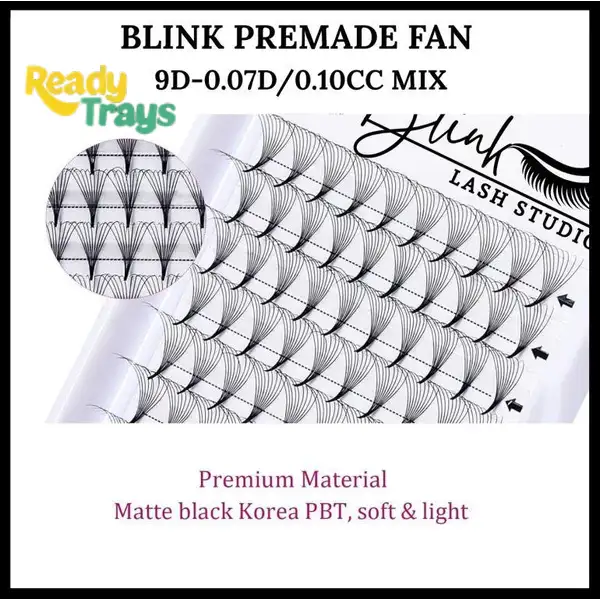 BLINK Eyelash Extensions Premade Fans CC/D Curl Volume Lashes 9D 0.07D 0.10CC