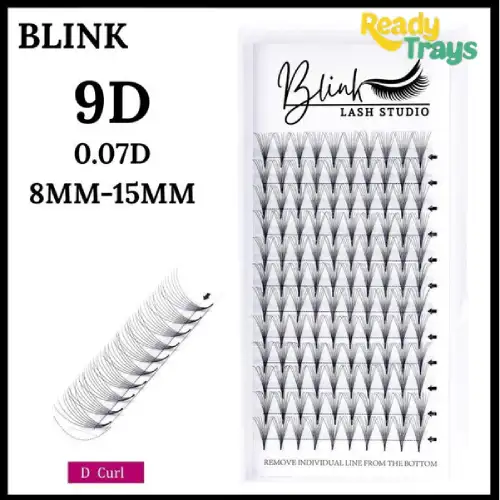 BLINK Eyelash Extensions Premade Fans CC/D Curl Volume Lashes 9D 0.07D 0.10CC