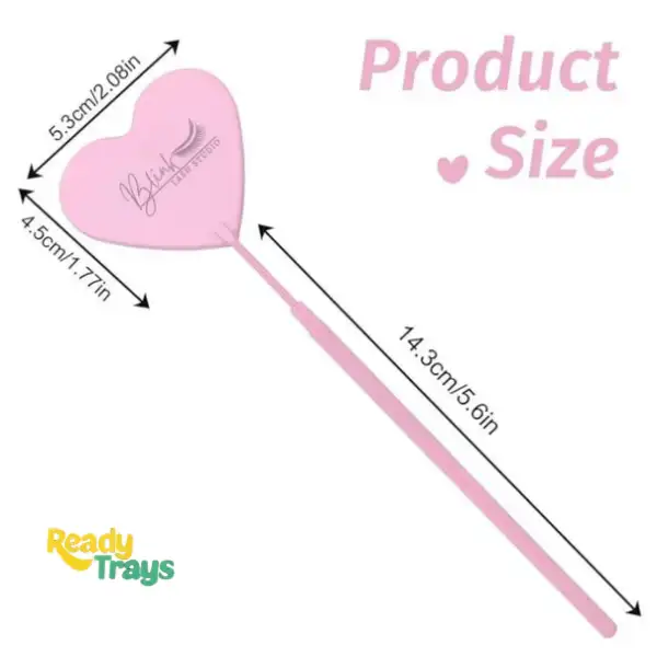 BLINK Heart-Shaped Large Lash Mirror for Eyelash Extensions | Detachable Stainless Steel Eyelash Mirror | Pink Lash Extension Makeup Tool & Supply